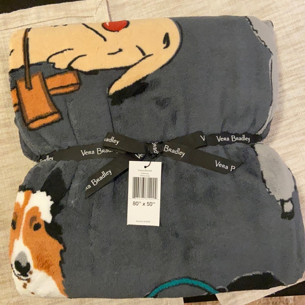Vera Bradley Throw Blanket Holiday Dog